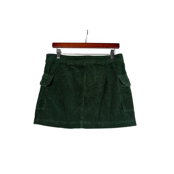 Cotton On Cord Utility Skirt Women's 8 Green Mini Corduroy Holiday Fall School - Picture 2 of 6